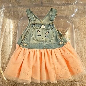 Baby girl 12 month Tutu glitter,denim overall dress